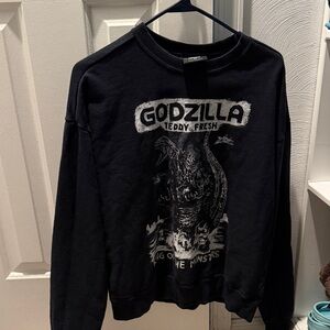 Teddy Fresh Black Godzilla Crewneck Sweater